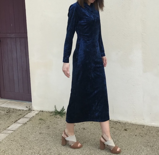 Robe velours bleu t38 – Image 2