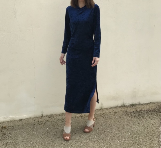 Robe velours bleu t38 – Image 3